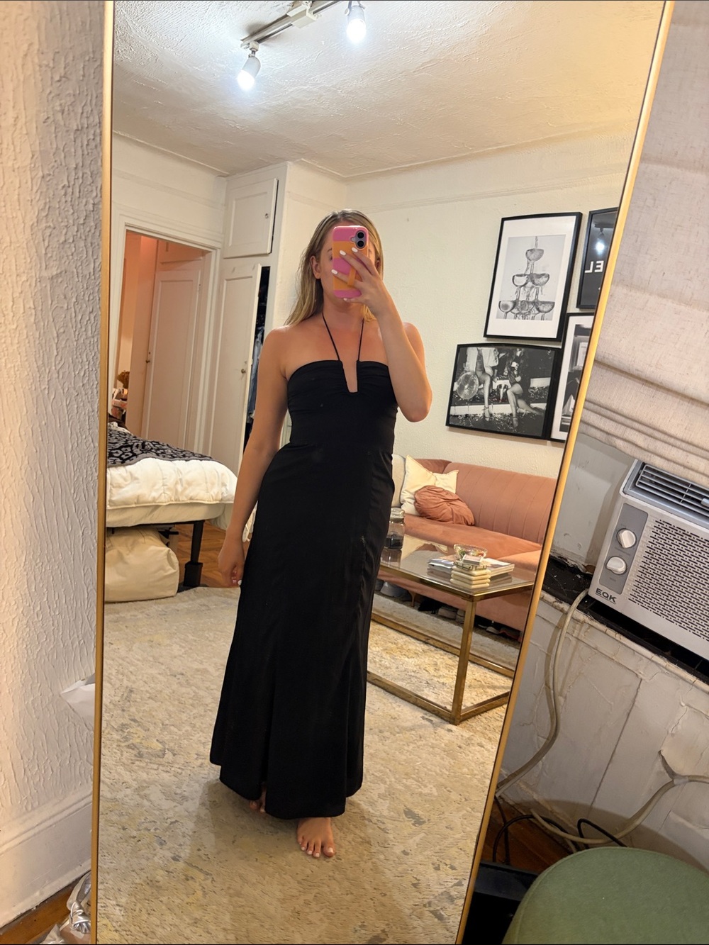 Elegant Black Halter Maxi Dress